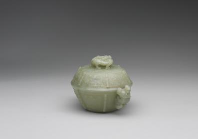 图片[2]-Jade round incense burner with animal-mask pattern, Qing dynasty (1644-1911)-China Archive